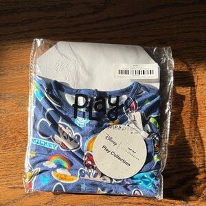 LS Disney Play Collection Blue Mickey Mouse Shorty Romper NWT in originalpackage